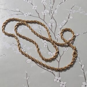 Gold Rope Chain Necklace